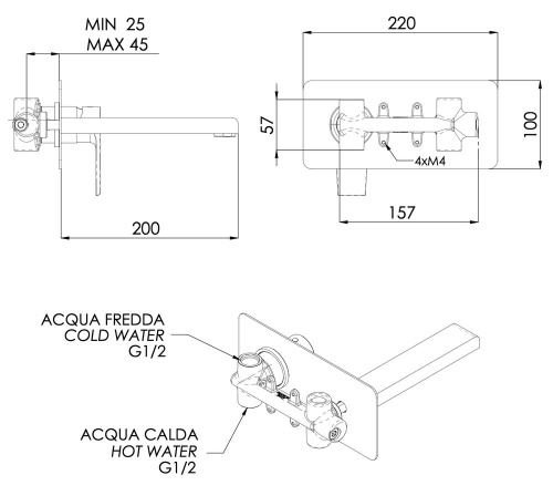 Смеситель для раковины Mariani Artic В37565AT
