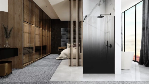 Душевая стенка Rea Aero Ombre Black 90x195 K2459