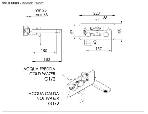 Смеситель для раковины Remer Infinity I15BO, белый матовый