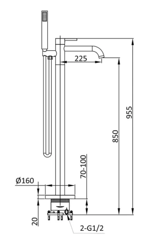 Смеситель для ванны Vincea Desire VTF-1DGM