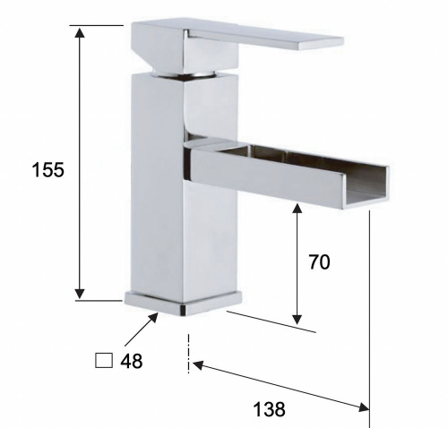 Смеситель для раковины Remer Qubika Cascata QC11