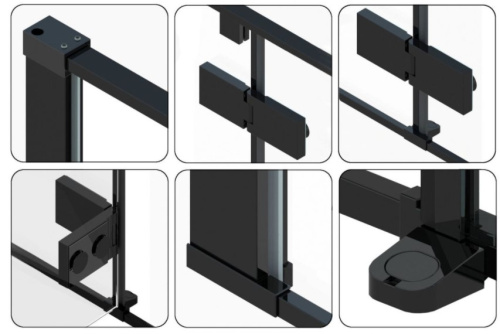 Душевой уголок Rea Fargo Black 90x120 K3214