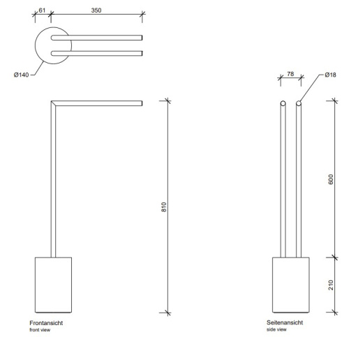 Вешалка для полотенец Decor Walther Stone HT 2 0971765