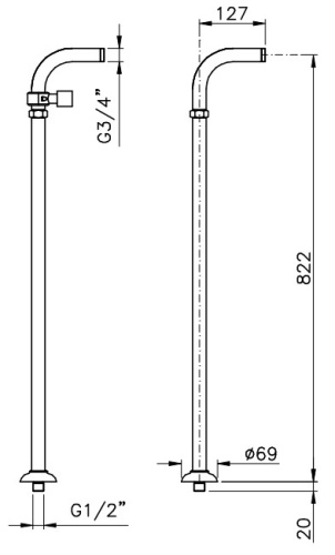 Крепёж для ванны Nicolazzi 5573CR