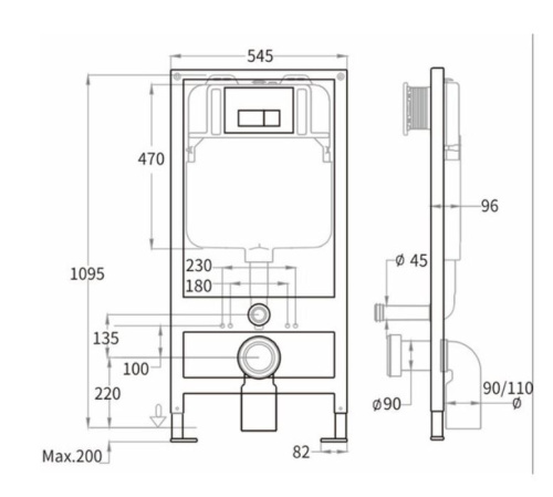 Инсталляция для унитаза Caprigo GBR-100 Duo