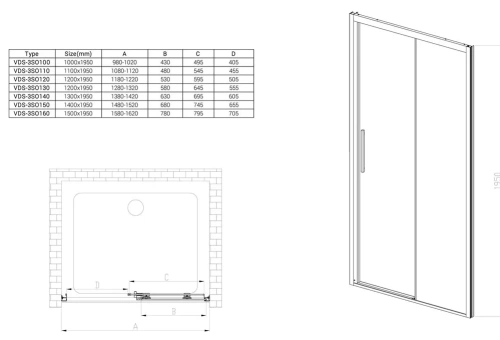 Душевая дверь Vincea Soft VDS-3SO160CL