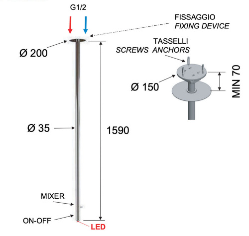 Смеситель для раковины с подсветкой Remer X Style NR17