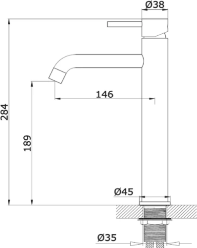 Смеситель для умывальника Vivi Felice 0625 Oro Opaco