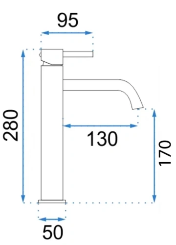 Смеситель для умывальника Rea Lungo Grip Tytan B8779