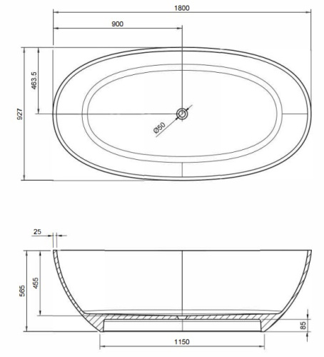 Ванна Knief Oval Shape Pyrit 70001030