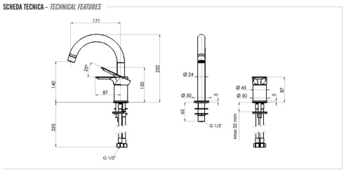 Смеситель для раковины Remer Infinity I57XV, сталь