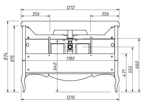 Тумба напольная Caprigo Verona 120 33522-SF013