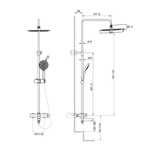 Душевая система Caprigo Don 53-310-CRM