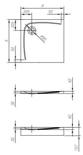 Душевой поддон Kolpa-san Evelin Tray Q 80x80 white 590120