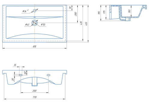 Умывальник Caprigo Фостер 800