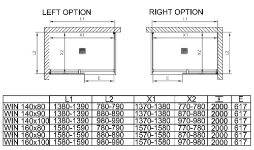 Душевой уголок Kolpa-San Calypso WIN 160x90 silver brill transparent 517650