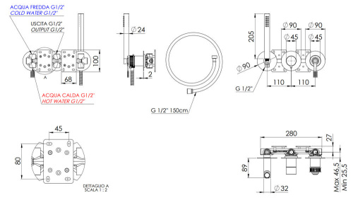 Смеситель для душа Remer Atelier AL97D2P