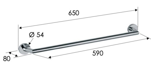 Полотенцедержатель 60 см Remer Guest GS30NP, никель брашированный