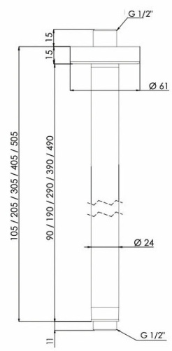 Кронштейн потолочный 10 см Remer 347N10VO, бронза