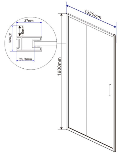 Душевая дверь Vincea Garda VDS-1G135CL