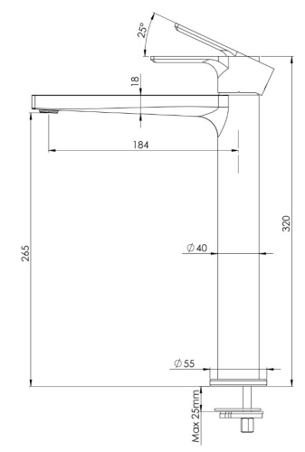 Смеситель для раковины Mariani Kali A16398KL12