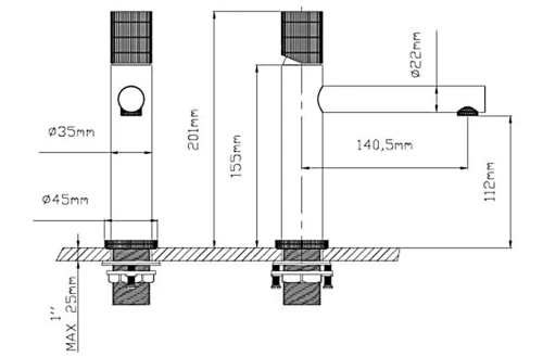Смеситель для раковины Vincea Groove VBF-4G1MB