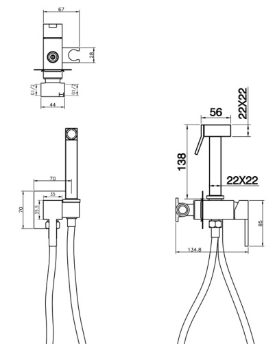 Гигиенический душ Vivi Felice 3515