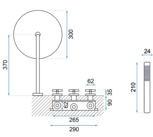 Душевая система Rea Exit Black matt P8000