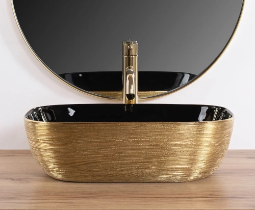 Умывальник Rea Belinda gold brush black U8780