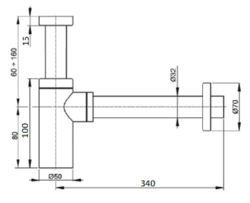 Сифон для умывальника CeramaLux белый глянцевый GWBC-036