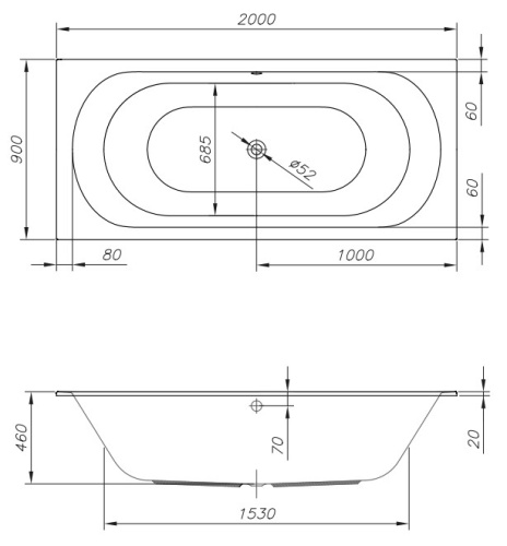 Ванна акриловая Kolpa-San Betty E2 200x90